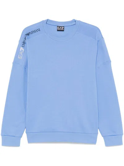 Ea7 Logo-appliqué Sweatshirt In Blu