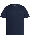 Ea7 Logo Series Cotton Crew-neck T-shirt In Blue