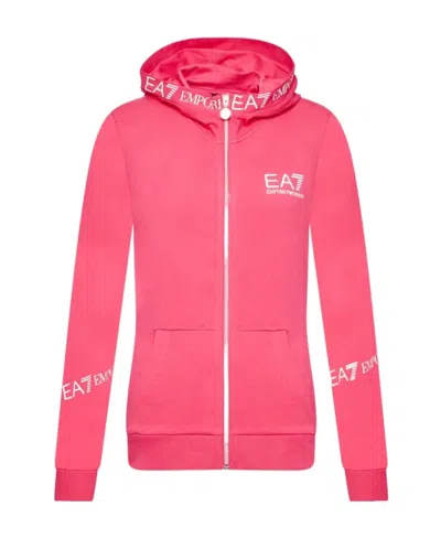 Ea7 Logo Casual Jacket In Pink