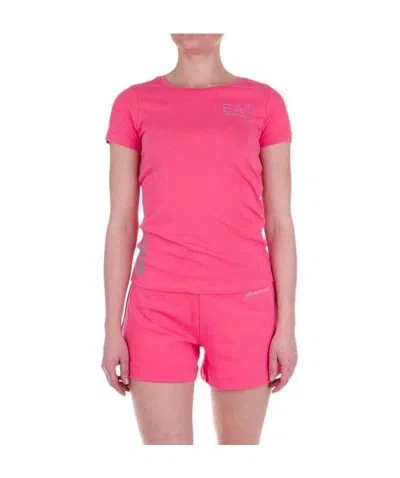 Ea7 Logo Casual Shorts In Pink