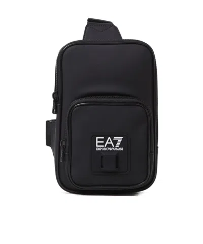 Ea7 Logo Chest Bag In Black