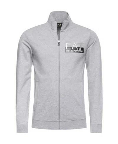 Ea7 Logo Collar Casual Jacket In Gray