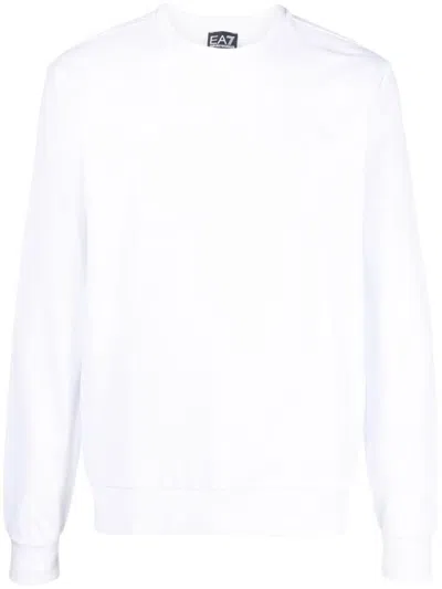 EA7 LOGO COTTON CREWNECK SWEATSHIRT