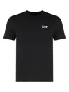 Ea7 Logo Cotton T-shirt In Black