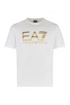 Ea7 Logo Cotton T-shirt In White