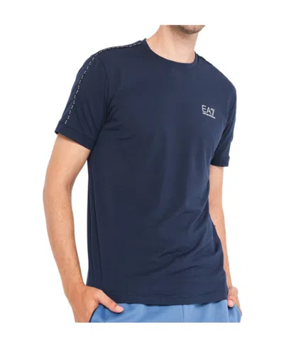 Ea7 Logo Crew-neck T-shirt In Blue