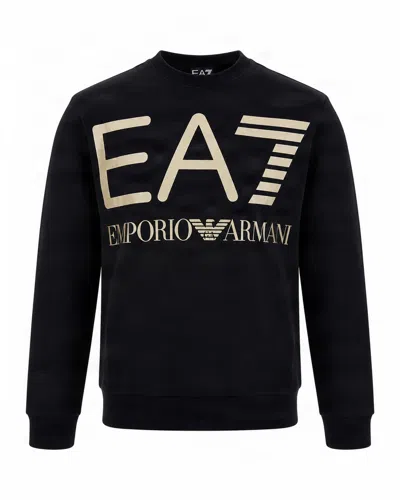 Ea7 Logo Crewneck Sweatshirt In Black