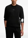 Ea7 Logo-detail Crew-neck Sweatshirt In Black