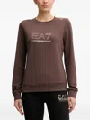 Ea7 Logo-detail Crew-neck Sweatshirt In Brown