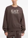 Ea7 Logo-detail Crew-neck Sweatshirt In Brown