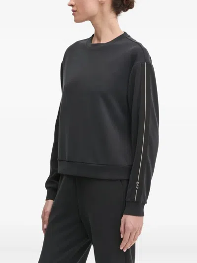 Ea7 Logo-detail Cuffed-sleeves Tracksuit In Black