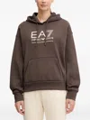 Ea7 Logo-detail Hoodie In Brown