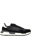 Ea7 Emporio Armani Leather And Fabric Low-top Sneakers In Black