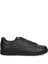 Ea7 Logo-detail Lace-up Sneakers In Black