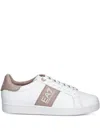 Ea7 Logo-detail Leather Sneakers In White