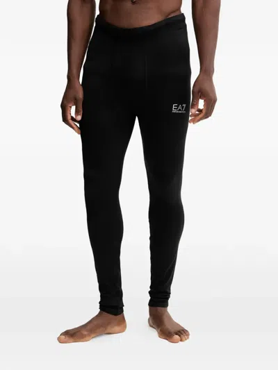 Ea7 Logo Detail Leggings In Black