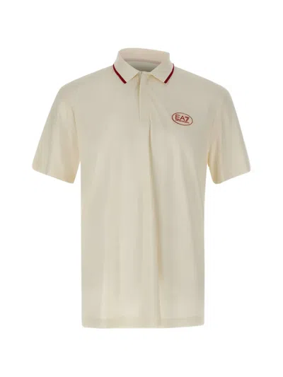 Ea7 Logo-detail Polo Shirt In Neutral