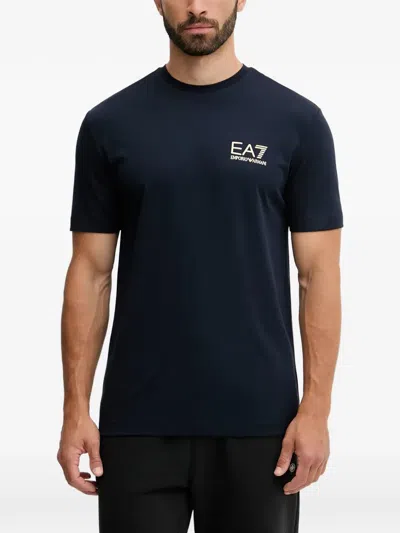 Ea7 Logo-detail Short-sleeve T-shirt In Blue