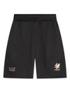 Ea7 Logo-detail Shorts In Black