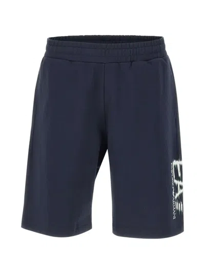 Ea7 Logo-detail Shorts In Blue