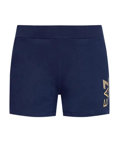 Ea7 Logo Detail Shorts In Blue