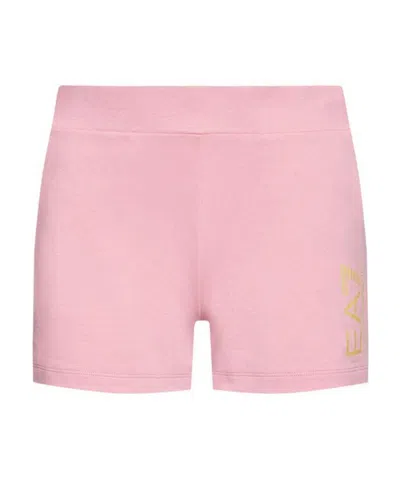 Ea7 Logo Detail Shorts In Pink