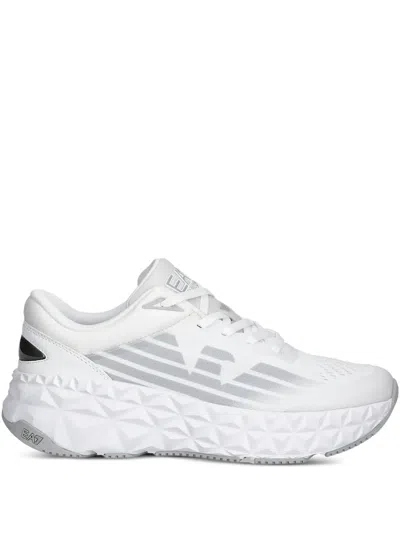 Ea7 Logo-detail Sneakers In White