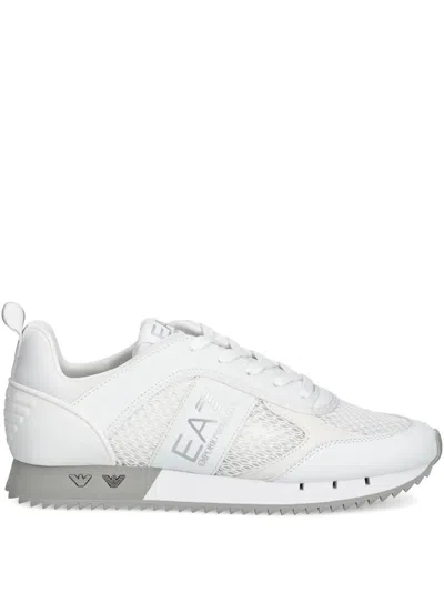 Ea7 Logo-detail Sneakers In White
