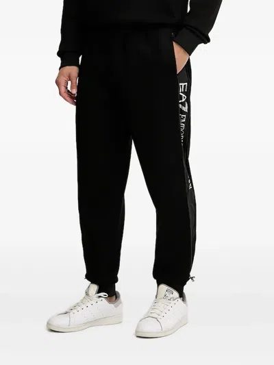 Ea7 Logo-detail Sweatpants In Black