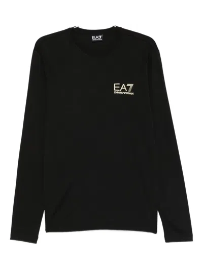 Ea7 Logo Detail Sweatshirt In Black