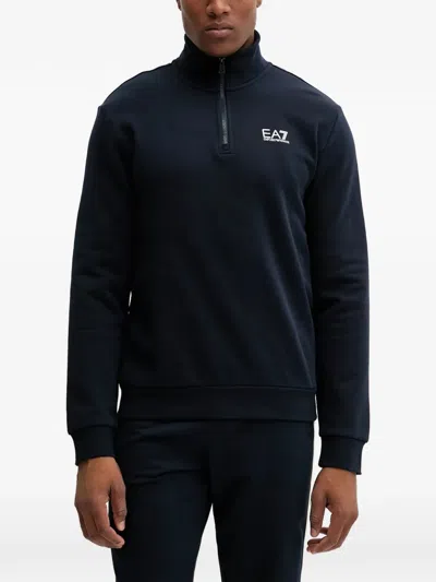 Ea7 Logo-detail Sweatshirt In Blue