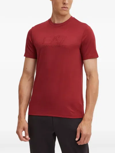 Ea7 Logo-detail T-shirt In Red
