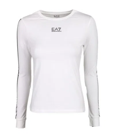 Ea7 Logo Detail T-shirt In White