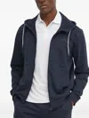 Ea7 Logo-detail Zip-up Hoodie In Blue