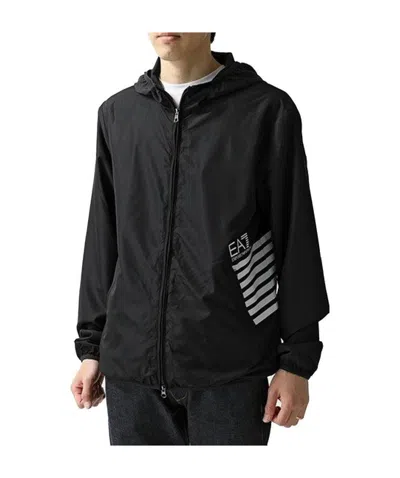 Ea7 Logo Details Casual Jacket In Black