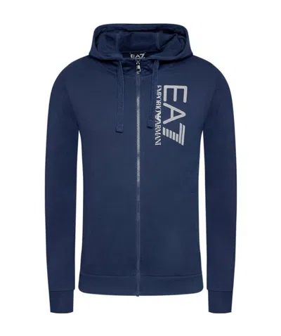 Ea7 Logo Details Casual Jacket In Blue