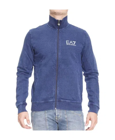 Ea7 Logo Details Casual Jacket In Blue