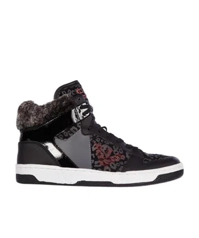 Ea7 Logo Details Casual Sports Shoes In Black