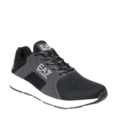 Ea7 Logo Details Casual Sports Shoes In Black