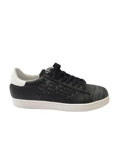 Ea7 Logo Details Casual Sports Shoes In Black