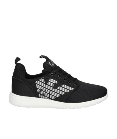 Ea7 Logo Details Casual Sports Shoes In Black
