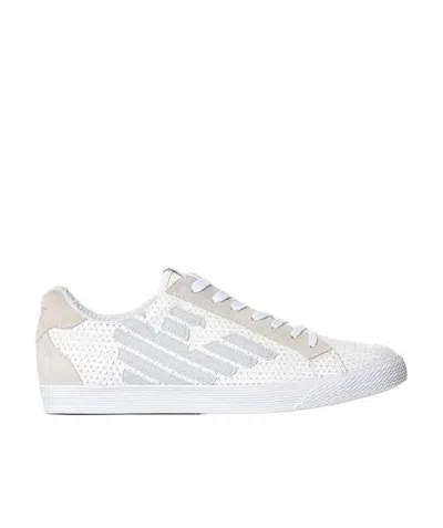 Ea7 Logo Details Casual Sports Shoes In White