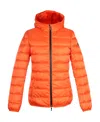 Ea7 Logo Details Down Jacket In Orange