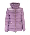 Ea7 Logo Details Down Jacket In Purple