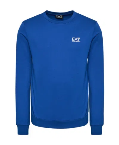 Ea7 Logo Details Hoodie In Blue
