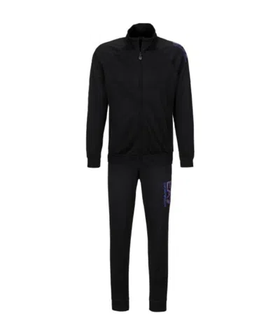 Ea7 Logo Details Sports Suit In Black