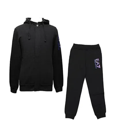Ea7 Logo Details Sports Suit In Black