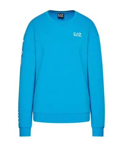 Ea7 Logo Details Sweater In Blue