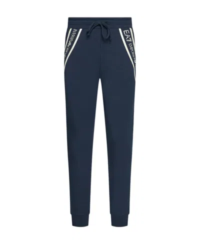 Ea7 Logo Details Sweatpants In Blue