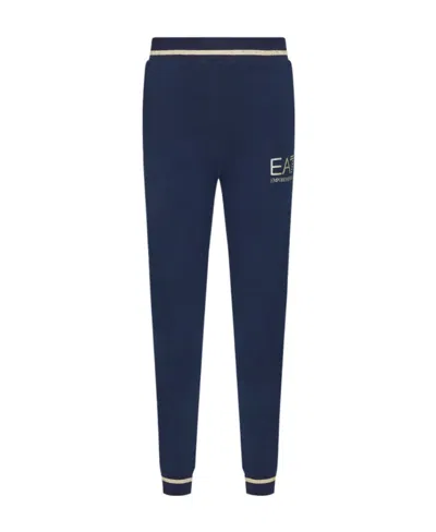 Ea7 Logo Details Sweatpants In Blue